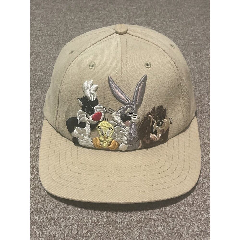 Vintage 90s Looney Tunes Taz Bugs Bunny Tweetie Acme Clothing Co Snapback Hat